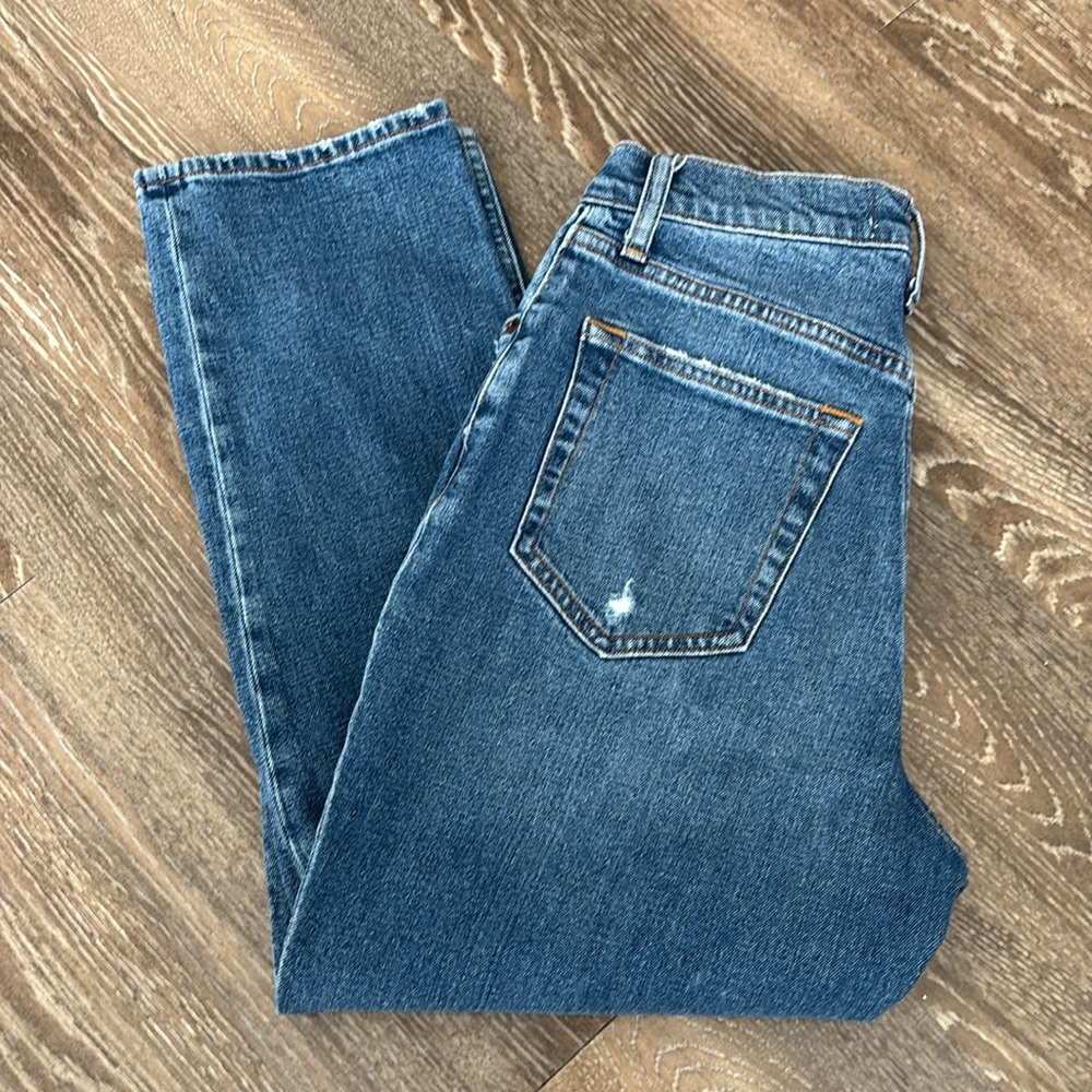 Abercrombie & Fitch Curve Love Ankle Straight Ultra High Rise Jean